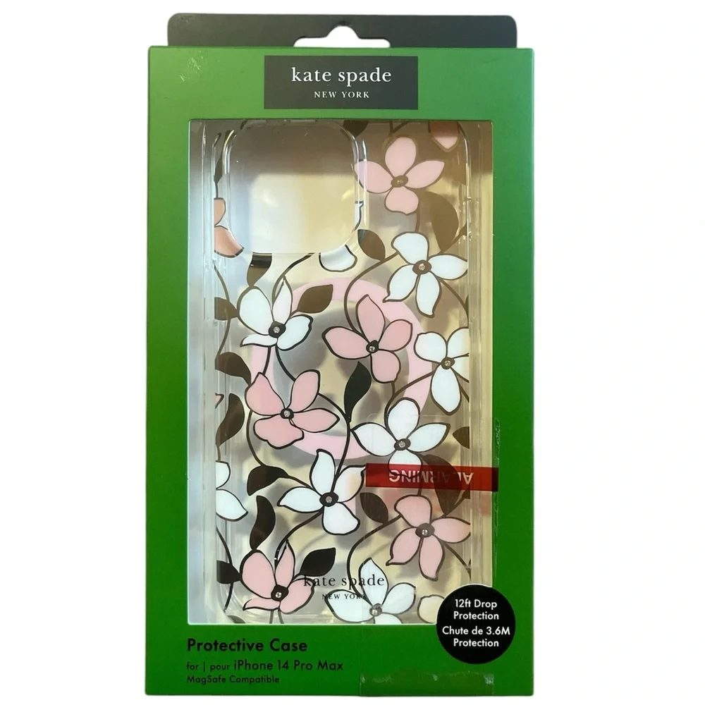 KATE SPADE SPRING FLOWERS PROTECTIVE PHONE CASE FOR iPHONE 14 PROMAX. NEW IN BOX